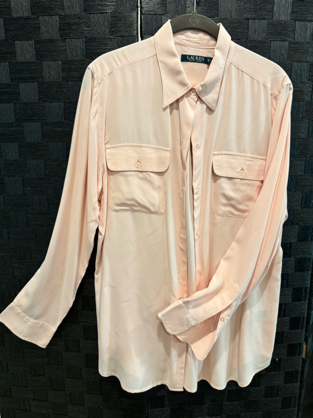 Ralph Lauren Women's Pale Pink Button-Up Blouse